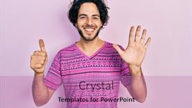  Presentation with hispanic - Presentation featuring handsome-hispanic-man-wearing-casual background and a coral colored foreground