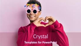  Presentation with romantic love - Audience pleasing PPT theme consisting of handsome-hispanic-man-wearing-funny backdrop and a violet colored foreground