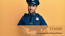  Presentation with traffic police - Amazing presentation having handsome-hispanic-man-wearing-police backdrop and a yellow colored foreground