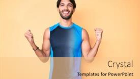  Presentation with sportswear - Slide deck with handsome-hispanic-man-wearing-sportswear background and a lemonade colored foreground
