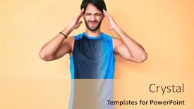  Presentation with migraine - Slides consisting of handsome-hispanic-man-wearing-sportswear background and a blonde colored foreground