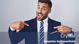  Presentation with hispanic - Slide deck having handsome-hispanic-man-wearing-suit background and a ocean colored foreground