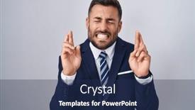  Presentation with hope - Presentation theme enhanced with handsome-hispanic-man-wearing-suit background and a navy blue colored foreground