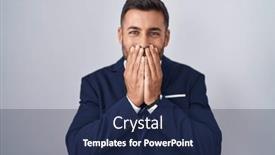  Presentation with scandal - Presentation design consisting of handsome-hispanic-man-wearing-suit background and a navy blue colored foreground