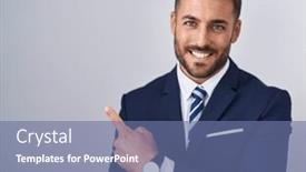  Presentation with hispanic - Slides having handsome-hispanic-man-wearing-suit background and a ocean colored foreground