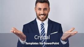  Presentation with acceptance - Theme consisting of handsome-hispanic-man-wearing-suit background and a navy blue colored foreground