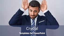  Presentation with bunny - Theme having handsome-hispanic-man-wearing-suit background and a ocean colored foreground