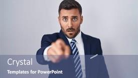  Presentation with tie - Slides consisting of handsome-hispanic-man-wearing-suit background and a ocean colored foreground