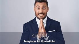 Presentation with praying hands - Presentation theme having handsome-hispanic-man-wearing-suit background and a navy blue colored foreground
