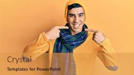  Presentation with wool - Slide set consisting of handsome-hispanic-man-wearing-wool background and a  colored foreground