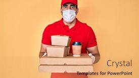  Presentation with food mask - Amazing theme having handsome-hispanic-man-with-beard backdrop and a coral colored foreground