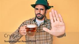  Presentation with beard - Beautiful slide deck featuring handsome-hispanic-man-with-beard backdrop and a coral colored foreground