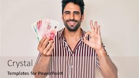  Presentation with beard - Slide set with handsome-hispanic-man-with-beard background and a soft green colored foreground