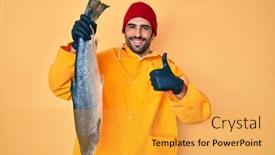  Presentation with beard - Presentation having handsome-hispanic-man-with-beard background and a yellow colored foreground