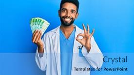  Presentation with medical sign - Presentation design featuring handsome-hispanic-man-with-beard background and a light blue colored foreground