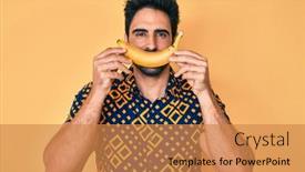  Presentation with beard - Amazing slide set having handsome-hispanic-man-with-beard backdrop and a gold colored foreground