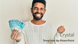  Presentation with beard - Slide set with handsome-hispanic-man-with-beard background and a light gray colored foreground