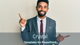  Presentation with space suit - Cool new PPT layouts with handsome-hispanic-man-with-beard backdrop and a ocean colored foreground