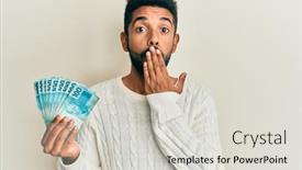  Presentation with beard - Presentation theme having handsome-hispanic-man-with-beard background and a light gray colored foreground