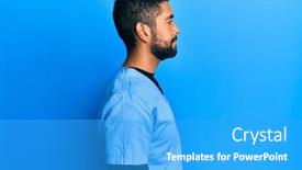  Presentation with male nurse - Colorful presentation theme enhanced with handsome-hispanic-man-with-beard backdrop and a teal colored foreground
