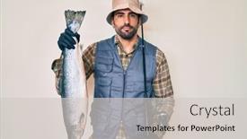  Presentation with beard - Beautiful PPT theme featuring handsome-hispanic-man-with-beard backdrop and a light gray colored foreground