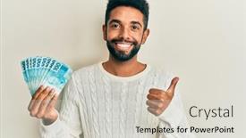  Presentation with beard - Audience pleasing presentation design consisting of handsome-hispanic-man-with-beard backdrop and a light gray colored foreground