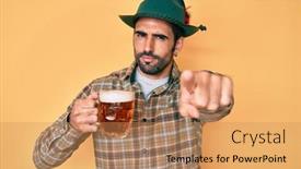  Presentation with beard - Beautiful presentation featuring handsome-hispanic-man-with-beard backdrop and a coral colored foreground