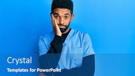  Presentation with nurse thinking - Cool new PPT layouts with handsome-hispanic-man-with-beard backdrop and a teal colored foreground