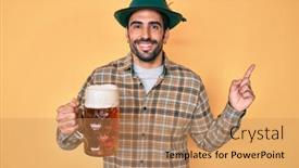  Presentation with beard - Slides enhanced with handsome-hispanic-man-with-beard background and a coral colored foreground