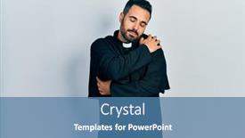  Presentation with catholic - PPT layouts with handsome-hispanic-man-with-beard background and a teal colored foreground