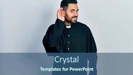  Presentation with beard - Presentation design consisting of handsome-hispanic-man-with-beard background and a ocean colored foreground