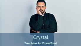  Presentation with beard - Slide set with handsome-hispanic-man-with-beard background and a ocean colored foreground