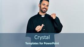  Presentation with beard - Presentation theme with handsome-hispanic-man-with-beard background and a ocean colored foreground