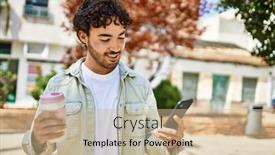  Presentation with beard - Slides featuring handsome-hispanic-man-with-beard background and a soft green colored foreground