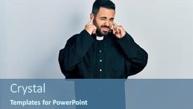  Presentation with beard - Slides having handsome-hispanic-man-with-beard background and a ocean colored foreground