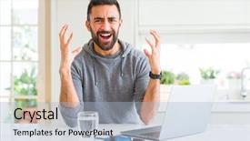  Presentation with working - Presentation theme featuring handsome hispanic man working using background and a light blue colored foreground