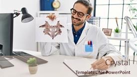  Presentation with environmental psychology man green - Slide set having handsome-hispanic-man-working background and a  colored foreground