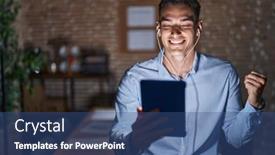  Presentation with working - Theme featuring handsome-hispanic-man-working background and a  colored foreground