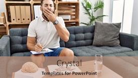  Presentation with environmental psychology man green - Presentation featuring handsome-hispanic-man-working background and a coral colored foreground