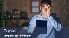  Presentation with face pain - Theme having handsome-hispanic-man-working background and a  colored foreground