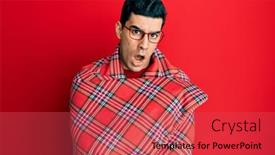  Presentation with red - Presentation theme featuring handsome-hispanic-man-wrapped background and a red colored foreground