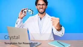  Presentation with optometry - Amazing slides having handsome-hispanic-optician-man backdrop and a soft green colored foreground