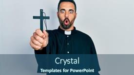  Presentation with catholic - Presentation enhanced with handsome-hispanic-priest-man background and a ocean colored foreground