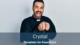  Presentation with beard - PPT layouts consisting of handsome-hispanic-priest-man background and a ocean colored foreground