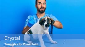  Presentation with veterinary - Theme with handsome-hispanic-veterinary-man background and a teal colored foreground
