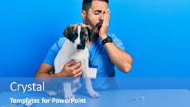  Presentation with face pain - PPT layouts having handsome-hispanic-veterinary-man background and a teal colored foreground