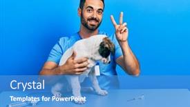  Presentation with veterinary - Theme with handsome-hispanic-veterinary-man background and a  colored foreground