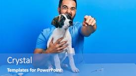  Presentation with veterinary - Presentation enhanced with handsome-hispanic-veterinary-man background and a teal colored foreground