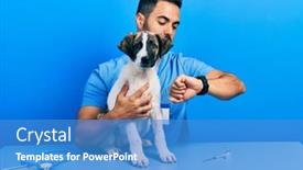  Presentation with veterinary - Slides consisting of handsome-hispanic-veterinary-man background and a teal colored foreground