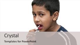  Presentation with lollypop - Theme enhanced with handsome indian kid having dun savoring a lollypop background and a light gray colored foreground